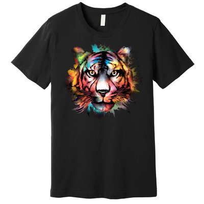 Tiger Face Watercolor Premium T-Shirt