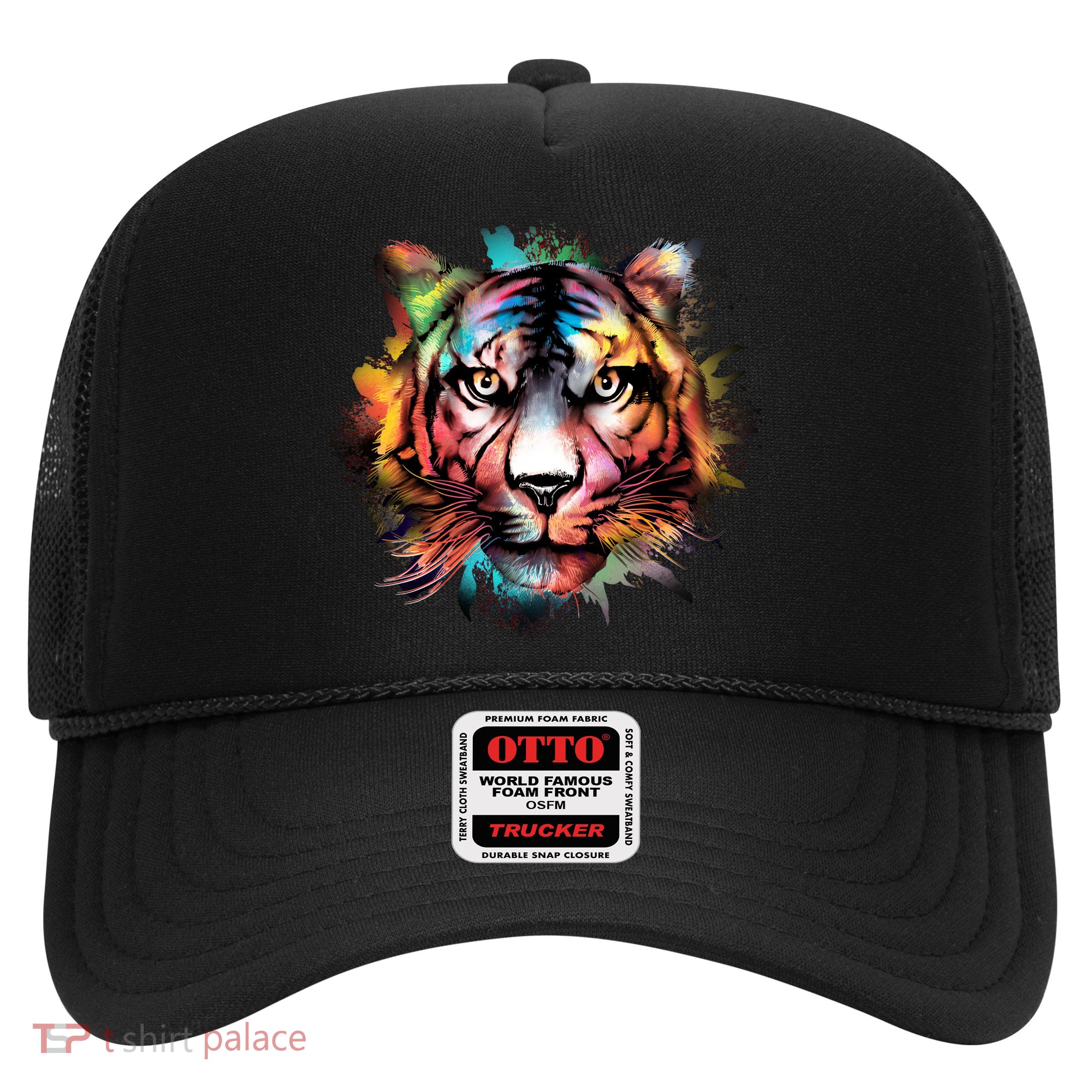 Tiger Face Watercolor Trucker Hat