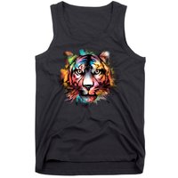 Tiger Face Watercolor Tank Top