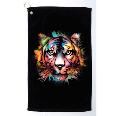 Tiger Face Watercolor Platinum Collection Golf Towel