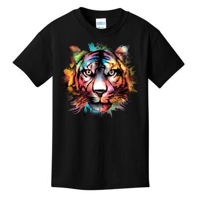 Tiger Face Watercolor Kids T-Shirt