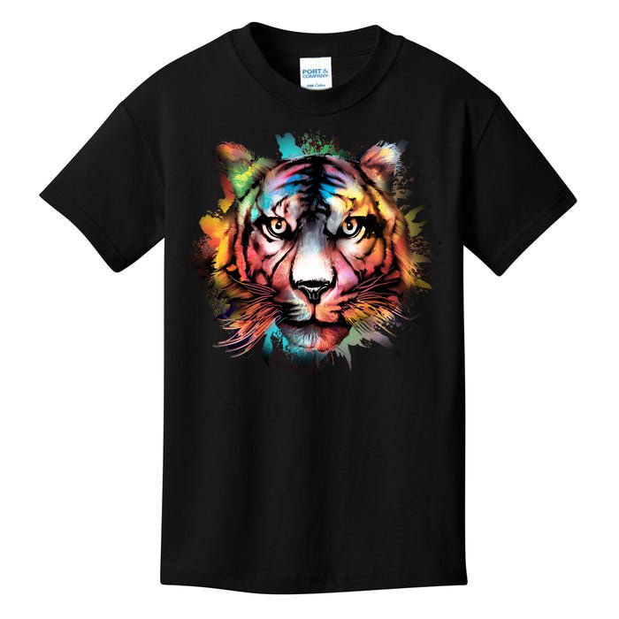 Tiger Face Watercolor Kids T-Shirt