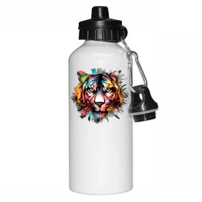 Tiger Face Watercolor Aluminum Water Bottle