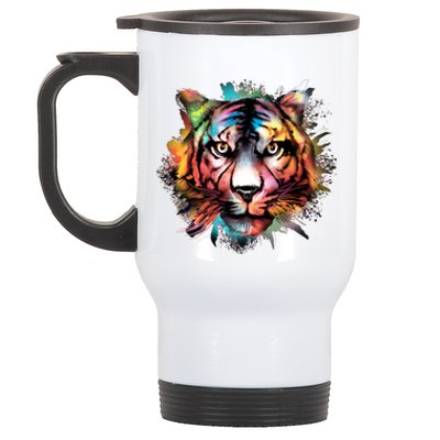 Tiger Face Watercolor Stainless Steel Travel Mug