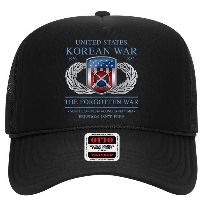 The Forgotten War Korean War High Crown Mesh Back Trucker Hat