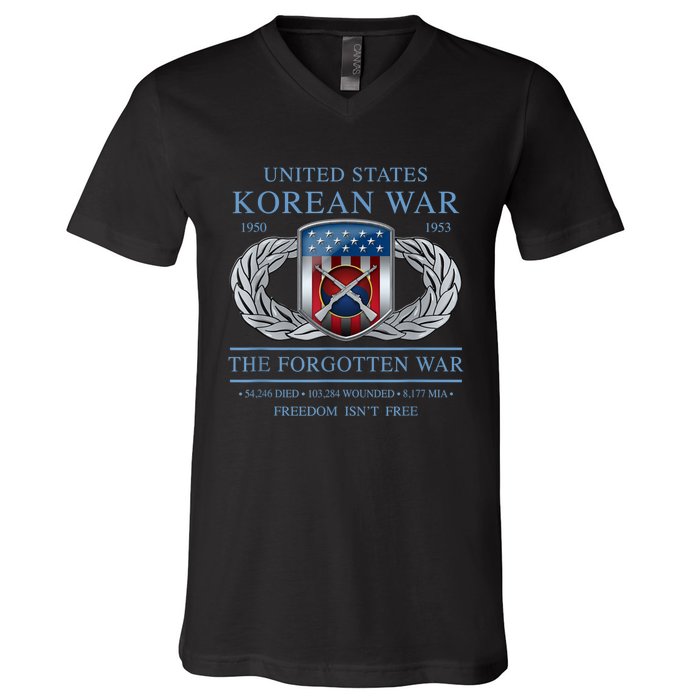 The Forgotten War Korean War V-Neck T-Shirt