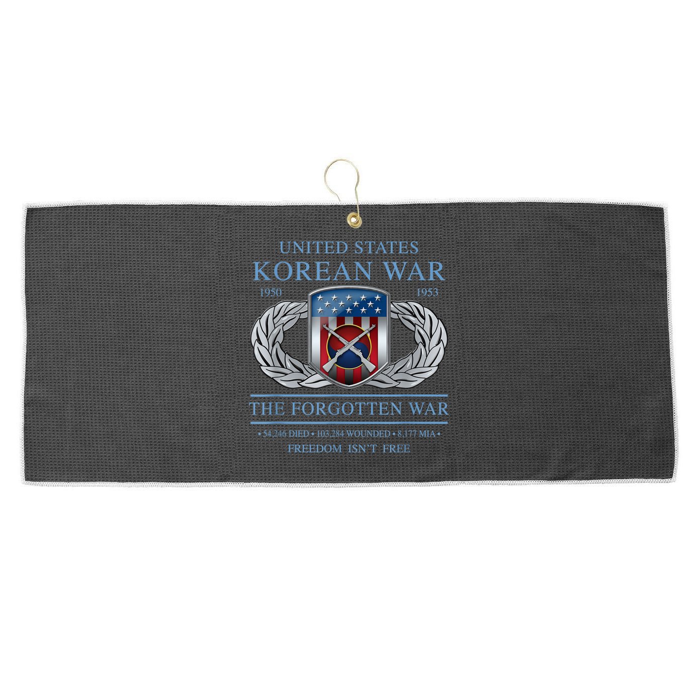 The Forgotten War Korean War Large Microfiber Waffle Golf Towel