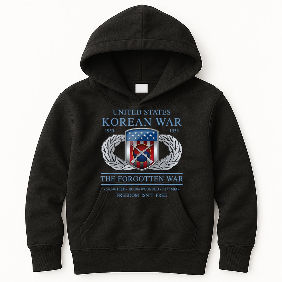 The Forgotten War Korean War Kids Hoodie