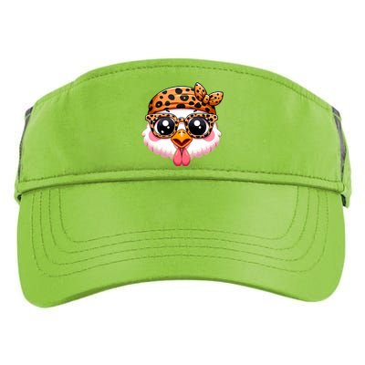 Turkey Face With Leopard Glasses Thanksgiving Meaningful Gift Adult Drive Performance Visor