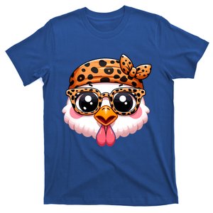 Turkey Face With Leopard Glasses Thanksgiving Meaningful Gift T-Shirt