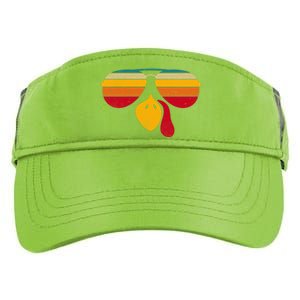 Turkey Face With Retro Sunglass Adult Drive Performance Visor