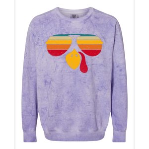 Turkey Face With Retro Sunglass Colorblast Crewneck Sweatshirt