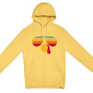 Turkey Face With Retro Sunglass Premium Pullover Hoodie