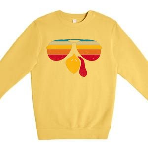 Turkey Face With Retro Sunglass Premium Crewneck Sweatshirt