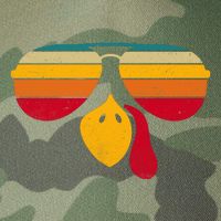Turkey Face With Retro Sunglass Legacy Tie Dye Trucker Hat