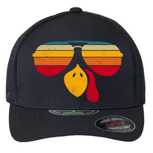 Turkey Face With Retro Sunglass Flexfit Unipanel Trucker Cap