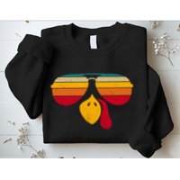 Turkey Face With Retro Sunglass Sweatshirt