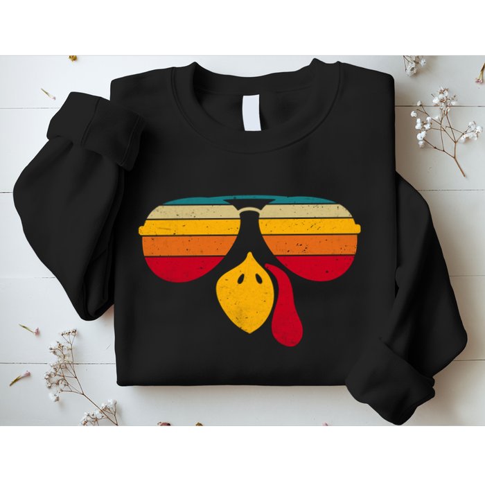 Turkey Face With Retro Sunglass Sweatshirt