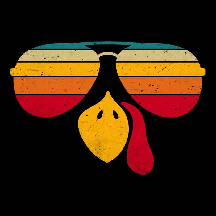 Turkey Face With Retro Sunglass 7-Panel Snapback Hat