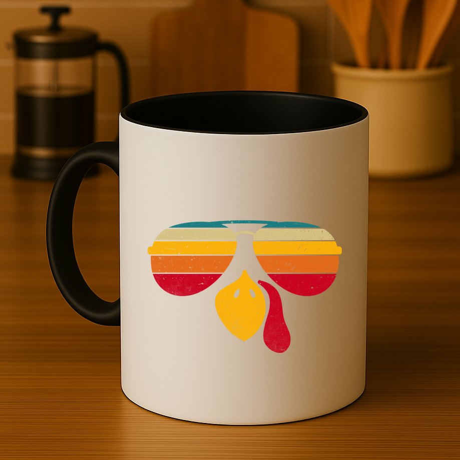 Turkey Face With Retro Sunglass Mug