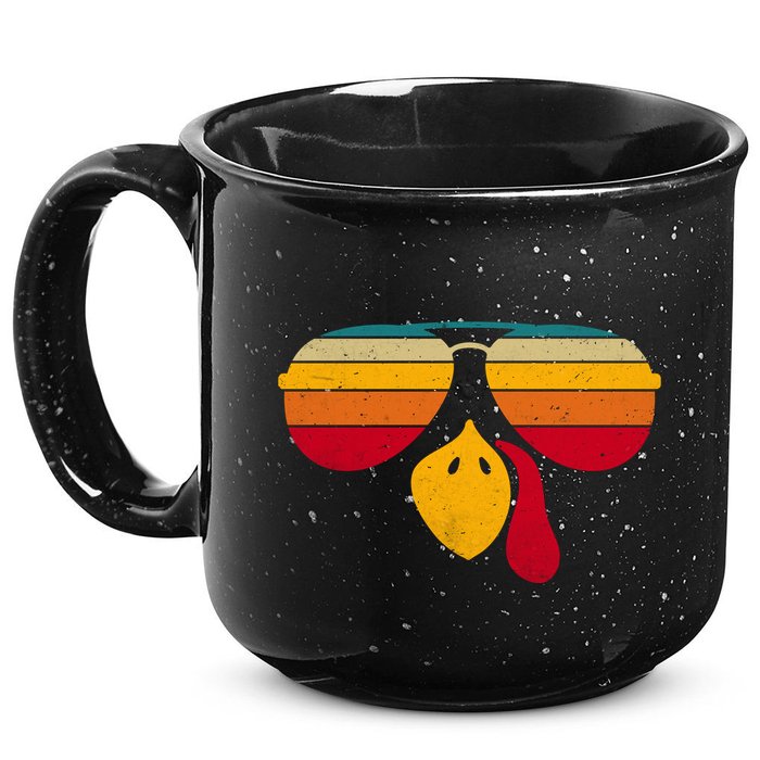 Turkey Face With Retro Sunglass 15oz Campfire Ceramic Mug