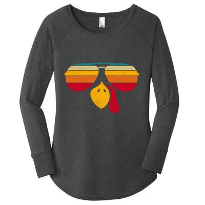 Turkey Face With Retro Sunglass Women's Perfect Tri Tunic Long Sleeve Shirt