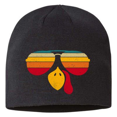 Turkey Face With Retro Sunglass Sustainable Beanie