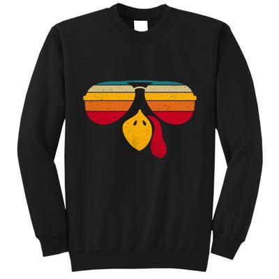 Turkey Face With Retro Sunglass Tall Sweatshirt