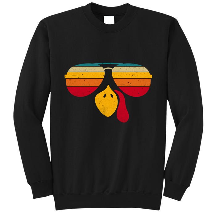 Turkey Face With Retro Sunglass Tall Sweatshirt