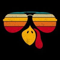 Turkey Face With Retro Sunglass Baby Bodysuit