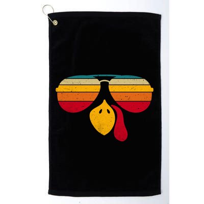 Turkey Face With Retro Sunglass Golf Towel