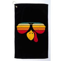Turkey Face With Retro Sunglass Golf Towel