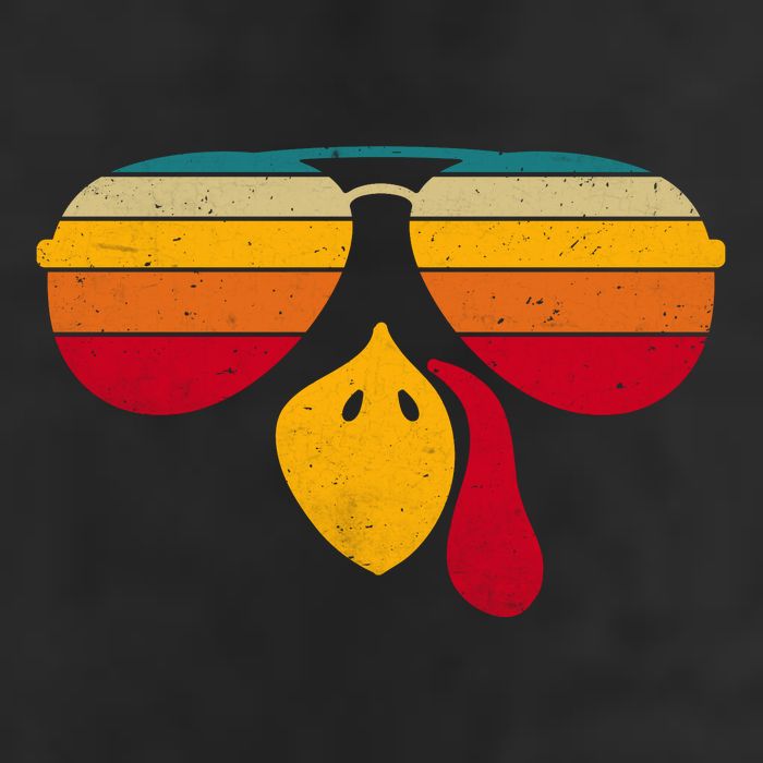 Turkey Face With Retro Sunglass Golf Towel
