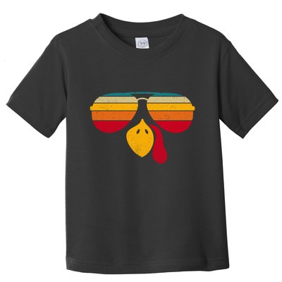Turkey Face With Retro Sunglass Toddler T-Shirt