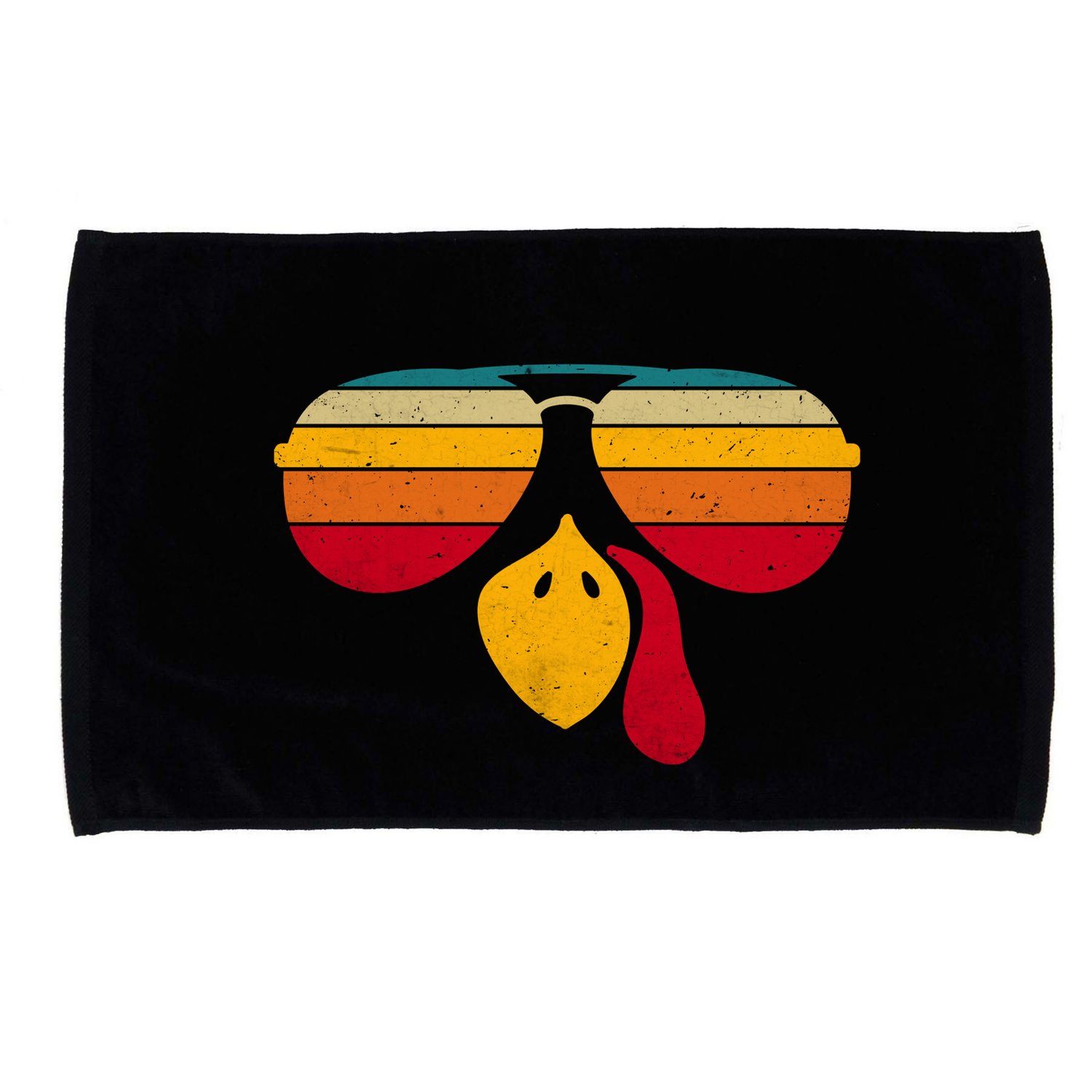 Turkey Face With Retro Sunglass Microfiber Hand Towel