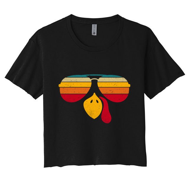 Turkey Face With Retro Sunglass Crop Top