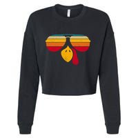 Turkey Face With Retro Sunglass Cropped Pullover Crew