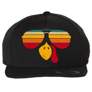 Turkey Face With Retro Sunglass Wool Snapback Cap