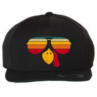 Turkey Face With Retro Sunglass Wool Snapback Cap