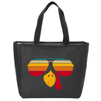 Turkey Face With Retro Sunglass Zip Tote Bag