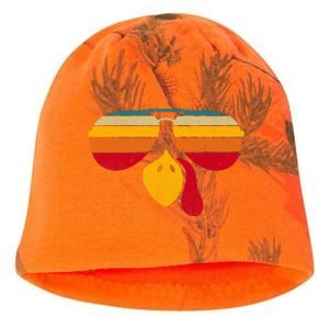 Turkey Face With Retro Sunglass Kati - Camo Knit Beanie