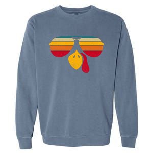 Turkey Face With Retro Sunglass Garment-Dyed Sweatshirt