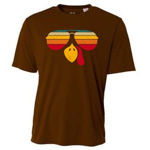 Turkey Face With Retro Sunglass Cooling Performance Crew T-Shirt