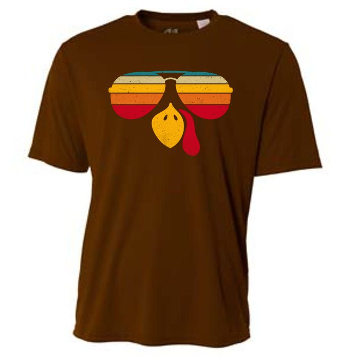 Turkey Face With Retro Sunglass Cooling Performance Crew T-Shirt