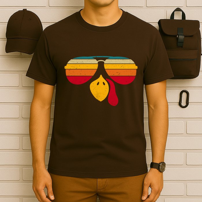 Turkey Face With Retro Sunglass T-Shirt