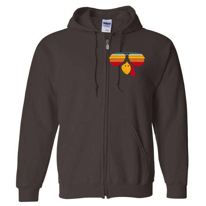 Turkey Face With Retro Sunglass Full Zip Hoodie