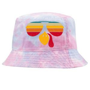 Turkey Face With Retro Sunglass Tie-Dyed Bucket Hat