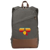 Turkey Face With Retro Sunglass Cotton Canvas Backpack