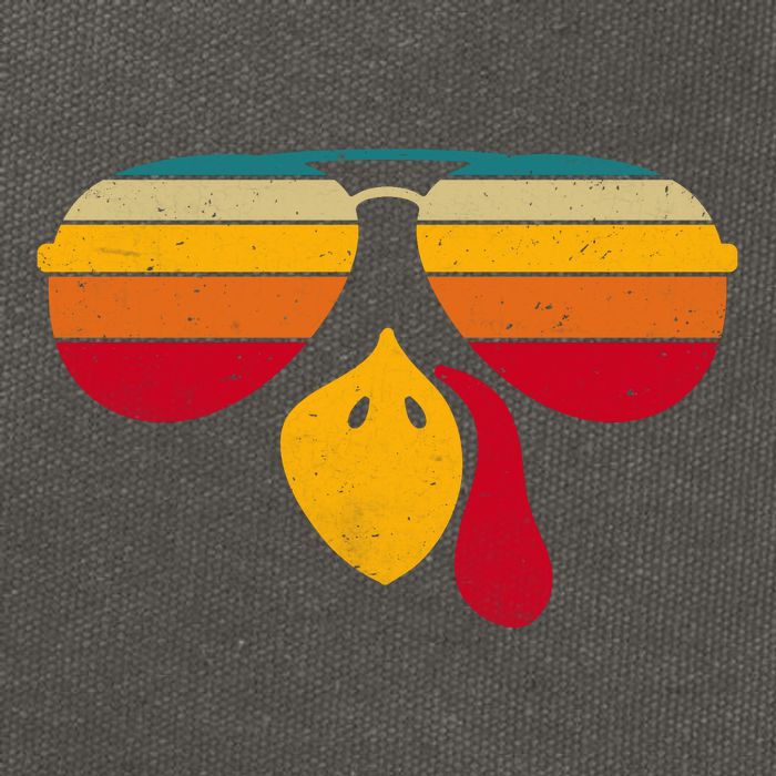 Turkey Face With Retro Sunglass Cotton Canvas Backpack