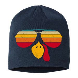 Turkey Face With Retro Sunglass Sustainable Beanie